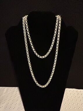 Monet Double Link Rolo Silver Tone Necklace PRETTY